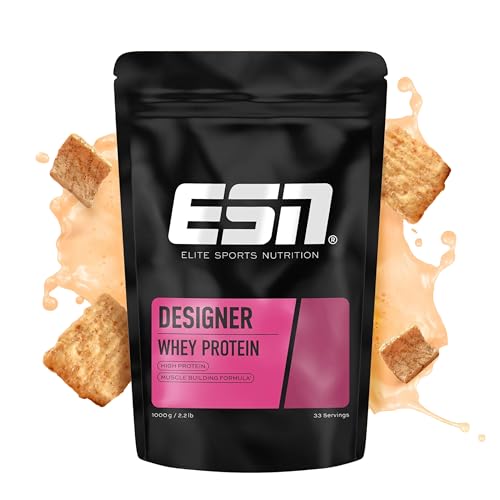 ESN Designer Whey Protein Pulver, Cinnamon Cereal, 1 kg, bis zu 23 g Protein pro Portion, ideal zum Muskelaufbau und -erhalt, geprüfte Qualität - made in Germany