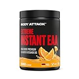 Body Attack INSTANT EAA PULVER - Orange - 500g - Made in Germany - 8 essentielle EAA Aminosäuren für eine Protein reiche Ernährung & Muskelaufbau Training