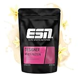 ESN Designer Whey Protein Pulver, Vanilla, 1 kg, bis zu 23 g Protein pro Portion, ideal zum Muskelaufbau und -erhalt, geprüfte Qualität - made in Germany