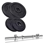 ScSPORTS® Hantelset - 10 kg, Verstellbar, Kurzhantelstange, Hantelscheiben 30/31 mm, Gusseisen - Hantel, Kurzhanteln, Hanteln Set, Kurzhantel, Gewichte, Kurzhantelset, Home Gym