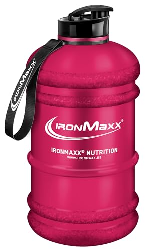 IronMaxx Water Gallon - Frosted Red 2200ml | BPA & DEHP frei | auslaufsichere Trinkflasche mit Messskala | in verschiedenen Farben erhältlich