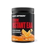 Body Attack INSTANT EAA PULVER - Orange - 500g - Made in Germany - 8 essentielle EAA Aminosäuren für eine Protein reiche Ernährung & Muskelaufbau Training