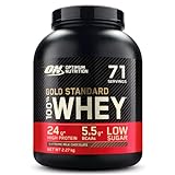 Optimum Nutrition ON Gold Standard Whey Protein Pulver, Eiweißpulver zum Muskelaufbau, natürlich enthaltene BCAA und Glutamin, Extreme Milk Chocolate, 71 Portionen, 2.27kg, Verpackung kann Variieren