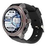 PUSOKEI Smartwatch mit Ohrhörern, 2-in-1 Runde Fitnessuhr, 1,53 Zoll HD-Bildschirm, Bluetooth-Anruf, wasserdichte Fitness-Tracker-Smartwatch für Männer und Frauen (Black)